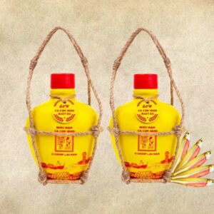 [Cặp 2 bình] Nước mắm tĩn cá cơm vàng ruột đỏ độ đạm 60N bình gốm 250ml 1a