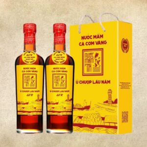 [Cặp 2 chai] Nước mắm tĩn cá cơm vàng ruột đỏ độ đạm 60N 500ml 1a