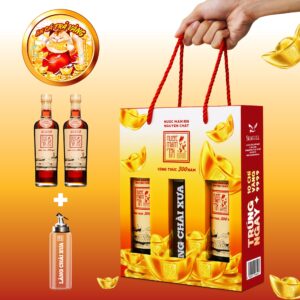 [Cặp 2 chai] Nước mắm tĩn nhãn đỏ độ đạm 40N 500ml tặng bình rót một chạm 1