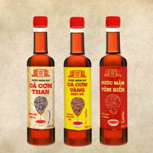 [Combo 3 chai - 3 vị] Nước mắm nhỉ cá cơm than, tôm biển, cá cơm vàng ruột đỏ chai nhựa 525ml 1a