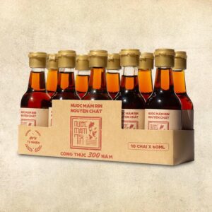 [Lốc 10 chai] Nước mắm tĩn nhãn đỏ cá cơm than độ đạm 40N 60ml 1