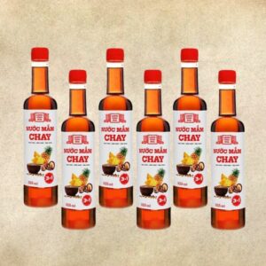 [Thùng 6 chai] Nước mắm chay 3 trong 1 (trái thơm - nấm ngọt - đậu nành) 525ml 1a
